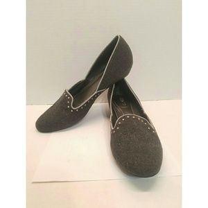 Liz & Co Gray Wool Studded Smoker Shoes